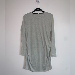 Long sleeve gray maternity dress